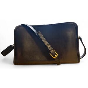 VTG Coach Leather 9814 Sutton Zip PILOT BAG Crossbody Purse Black Timeless Gift